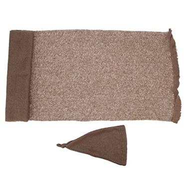 Imagem de Ainoli 2 peças de adereços para fotografia de bebê, chapéu mohair, conjunto de cobertor, roupas para recém-nascidos (chapéu + envoltório)
