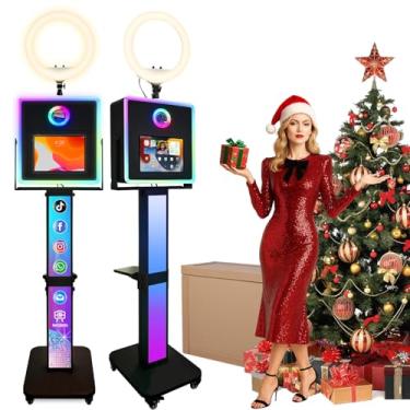 Imagem de RDYMONKEY Cabine fotográfica para todos os iPad e para câmera com logotipo personalizado Dualuse, suporte para selfie, controle de aplicativo, anel de luz RGB, caixa de luz de sincronização de música