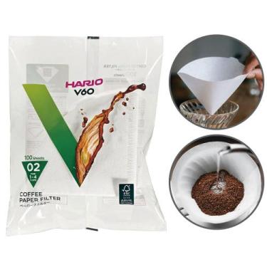 Imagem de Filtro para Coador Hario V60 02 Papel Branco 100 Unidades Originais