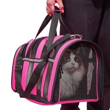 Imagem de Bolsa Tranporte Pet Gato Cachorro Animais Estimaçao Refletiva Passeio Viagem Carro Aviao Segurança Conforto