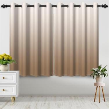 Imagem de DORCEV Cortinas blackout ombré marrom com ilhós, isolamento térmico, bloqueio de luz, cortinas de janela para decoração de quarto e sala de estar, cortinas de escurecimento de quarto gradiente, 107 x