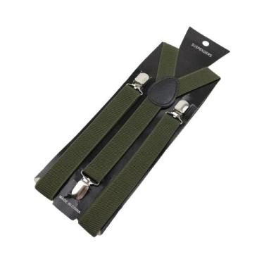 Imagem de Suspensórios Ajustáveis De Couro Elástico Em Cores Sólidas Para Homens