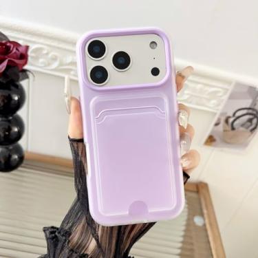 Imagem de HTVJFXCapa para iPhone 14 Plus com compartimento para cartão, bolso para dinheiro, forro interno em microfibra e revestimento macio em TPU (para iPhone 14 Plus/B)