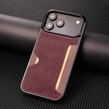 Imagem de HTVJFXCapa de celular retrô de luxo para iPhone 15 Pro Max com função de inserção de cartão (para iPhone 15 Pro Max/jh)