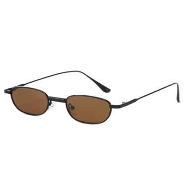 Imagem de Óculos de Sol UV400 - Armação Pequena com Lentes Transparentes e Detalhes em Metal para Homens e Mulheres, Ideais para Esportes ao Ar Livre, Corrida e Ciclismo, Cor Chá Preto