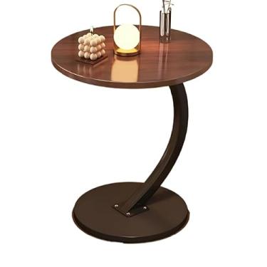 Imagem de Mesa Lateral Multiuso 40x60 cm – Compacta, Funcional e Elegante para Sala, Quarto ou Escritório(MADEIRA E PRETO)