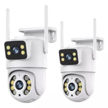 Imagem de Kit 2 Câmeras Ip Externa Wifi Segurança 8mp 4k Full HD Prova Dágua 360