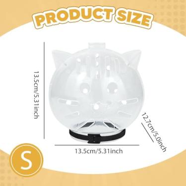 Imagem de WeiLaiKeQi Focinheira em formato de bola para gatos agressivos, proteção anti-arranhões, transparente, ideal para, corte de unhas, banho e viagens, S