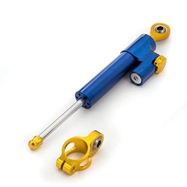 Imagem de HSPTR Controle de segurança estabilizador de direção de alumínio CNC para MT09 MT07 YZF R1 R6 FZ1 XJR1300 MT-07 Kit de montagem (azul com ouro)
