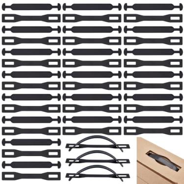 Imagem de BENECREAT 120 conjuntos de alças de caixa de papelão de plástico, alças de elevação pretas para caixa, pacote de substituição acessório de alça de envio para caixas de mudança, caixas de papelão, alça