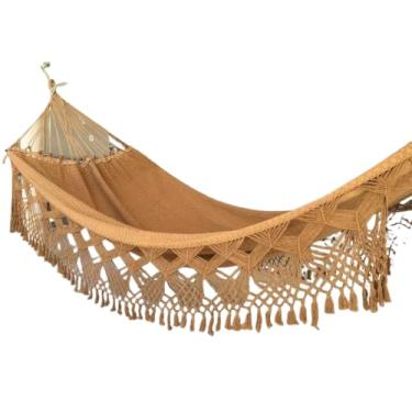 Imagem de Rede De Descanso Dormir Casal Bucho De Boi Grande rede de dormir reforcada (Caramelo)