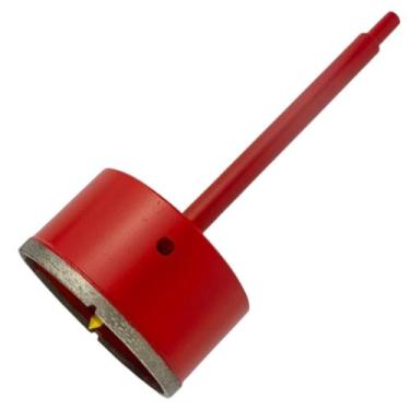 Imagem de Serra Copo Broca Diamantada 75mm Com Haste E Pino Guia Perfurar Porcel