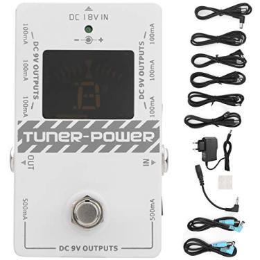 Imagem de RiToEasysports Pedal de Afinador, Afinador de Guitarra Elétrica 2 Em 1 e Potência de Efeitos Com 4 Telas LED e 8 Saídas Isoladas, para Acessórios de Placa de Pedal de Guitarra (plugue da ue)