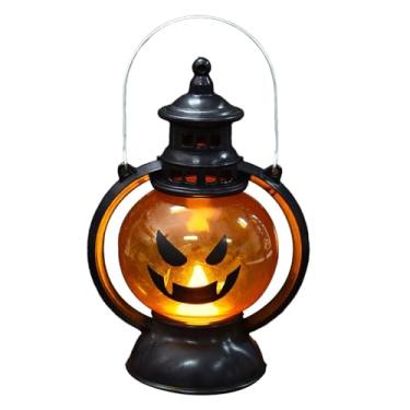 Imagem de Lanterna de pônei vintage, lanterna de pônei LED de abóbora, Lâmpada de óleo pequena criativa, Lâmpada de abóbora portátil jack-o'-lanternas, lanterna de pônei bar festa atmosfera adereços para bar fa