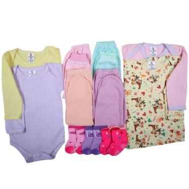 Imagem de Kit C/11 Peças Inverno Camiseta + Mijão + Body Roupas Bebê - Batutinha