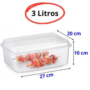 Imagem de Pote GRANDE Vasilha Com Tampa - Plastico Transparentes 3Lts - 4Lts - 5