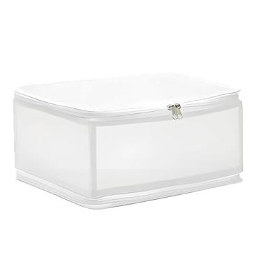 Imagem de Sacos de Armazenamento Organizadores Armário Plegáveis com Zíper Recipientes Colapsáveis e Empilháveis Design Translúcido Alça Reforçada para Roupas C