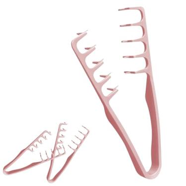 Imagem de Pente texturizante masculino texturizado com alça antiderrapante - Ferramenta de textura fofa para volume de cabelo, dente largo de plástico ABS (rosa)