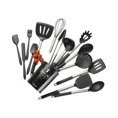 Imagem de Conjunto De Utensílios De Cozinha De Silicone Com 15 Peças, Espátula A