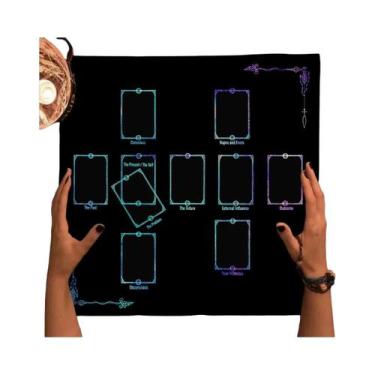 Imagem de Toalha De Mesa De Tarô Com Cruz Celta E Flor Da Vida, Tecido De Altar,