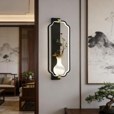 Imagem de OUFULA Contemporânea Lâmpada de parede LED Chinês Criativo Sala Quarto Estudo Villa Hotel Casa de Chá Corredor Escadas Luz (Estilo 30)