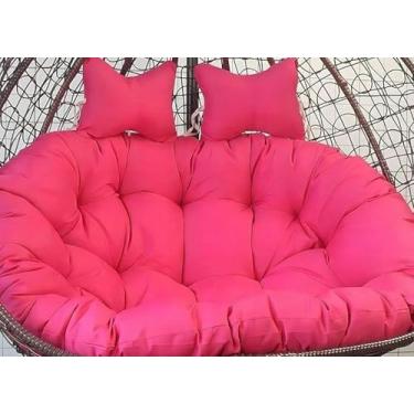 Imagem de Almofada de substituição para cadeira suspensa de jardim tipo ovo, 2 lugares, 59 x 43 polegadas (150 x 109 cm), almofada para cadeira suspensa dupla tipo rede (cadeira não incluída).