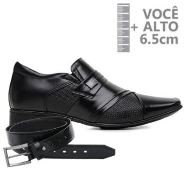 Imagem de Sapato Com Salto Interno Jota Pe Preto + Cinto 82404-Masculino