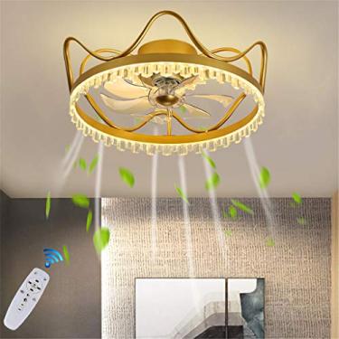 Imagem de Ventilador de teto com iluminação LED, luminária de teto moderna e silenciosa com controle remoto, dimerizável, ideal para quarto infantil, luminária de teto para meninos e meninas, lustre,