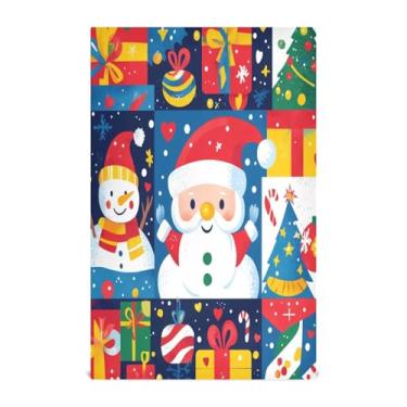 Imagem de xigua Conjunto de 1 panos de prato de cozinha de Papai Noel brilhante, macios e altamente absorventes de secagem rápida para limpeza de pratos e limpeza à mão, 71 x 45 cm