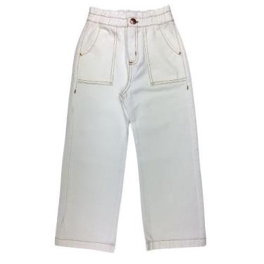 Imagem de Calça Sarja Wide Leg Costura e Bolsos Aparentes - Tam 4/8 e 10/16 - Cl