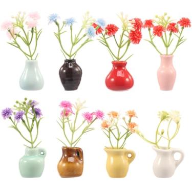 Imagem de Pacote com 8/10 mini ímãs de vaso para geladeira, pequenos ímãs de geladeira 3D para decoração de cozinha, escritório, decoração de cozinha, suporte transparente para propagação, decoração de cozinha