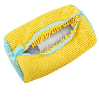 Imagem de Bolsa para máquina de lavar sapatos, bolsa de lavanderia para lavadora e secadora, sacos de sapatos de limpeza reutilizáveis para tênis, kit de limpeza sem manchas - amarelo, 1 peça