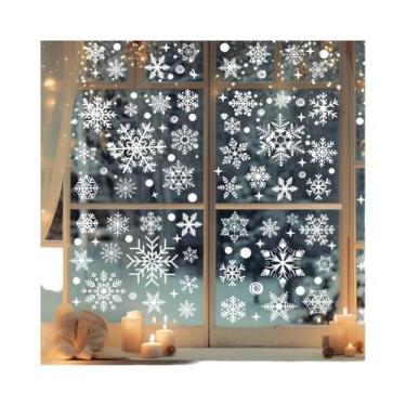 Imagem de Adesivos Eletrostáticos De PVC Para Janelas Com Flores De Floco De Nev