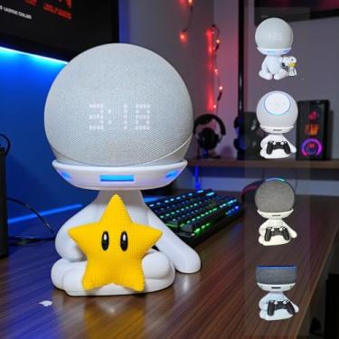 Imagem de Suporte Alexa Echo Dot 3, 4 e 5, Echo Pop e Echo Max Robert Estrela Multiuso e outros. Coleção, Decoração Presente. Stand de Mesa
