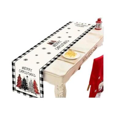 Imagem de Caminho De Mesa Xadrez Buffalo Feliz Natal 2025 Decorações De Mesa De 