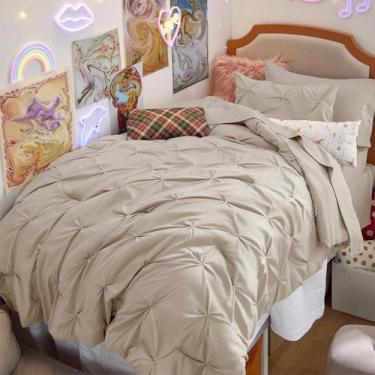 Imagem de Juego de Edredón Bedsure Twin Beige con Sábanas 5 Piezas