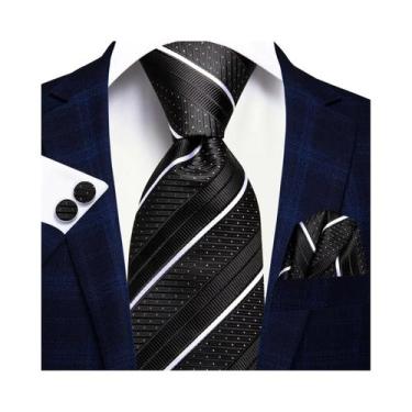 Imagem de Conjunto De Gravata, Abotoaduras E Lenço De Bolso Masculino Para Casam