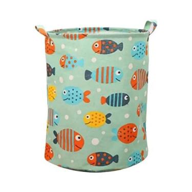 Imagem de Cesto De Roupa Suja Dobrável De Grande Capacidade Em Algodão E Linho I