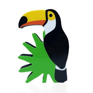 Imagem de Enfeite Tucano em MDF Decoryou - Ref 321, 20x14x2,7cm