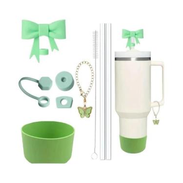 Imagem de Acessórios Para Copo Stanley 40oz: Kit 9 Peças Com Tampa De Silicone, 