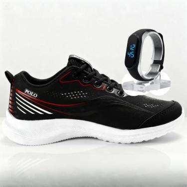 Imagem de Kit Tênis Masculino Corrida Caminhada + Relógio Digital Esportivo Conf