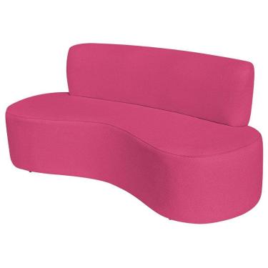 Imagem de Sofá Curvo Orgânico Escritório Recepção 3 Lugares Amsterdã 160cm Suede Cor Pink