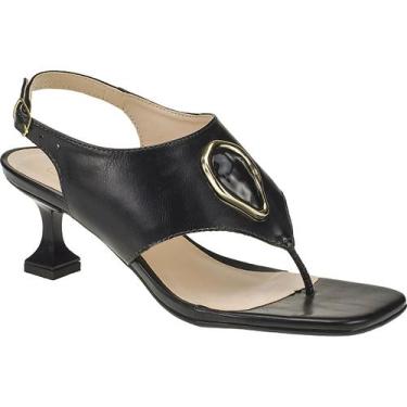 Imagem de Sandália Feminina Salto Taça Fino Médio Festa Copinho - LAZZLU, Preto,