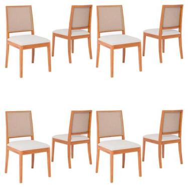 Imagem de Conjunto 8 Cadeiras de Madeira Para Sala de Jantar Buriti Cimol Madeir