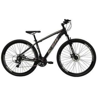 Imagem de Bicicleta  Aro 29 Ksw Xlt Alumínio 21v Freio a Disco Garfo Suspensão - Preto/Prata-Unissex