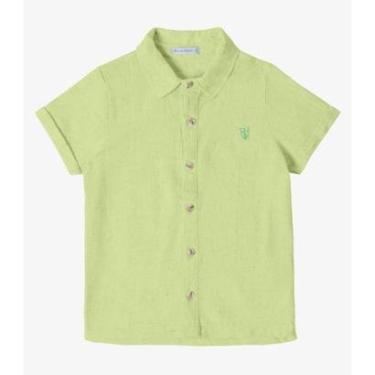 Imagem de Camisa Infantil Masculina Com Botões Trick Nick Verde-Masculino