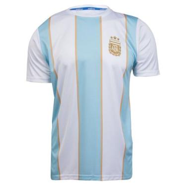 Imagem de Camiseta Masculina Balboa Argentina Messi 10 Branco/Azul, Branco, Azul