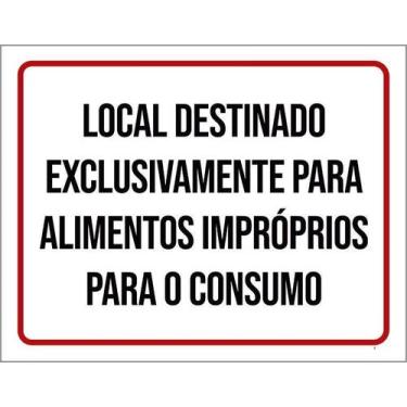Imagem de Kit 10 Placa Acm Local Alimentos Impróprios Consumo 18X23 - Sinalizo
