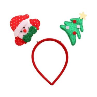 Imagem de Tiara De Natal Com Desenho De Boneco De Neve E Chifres De Rena, Presen