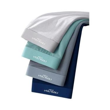 Imagem de Cuecas Boxer Masculinas plus Size De Seda Gelada 3A Antibacterianas Re